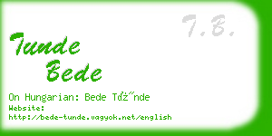 tunde bede business card